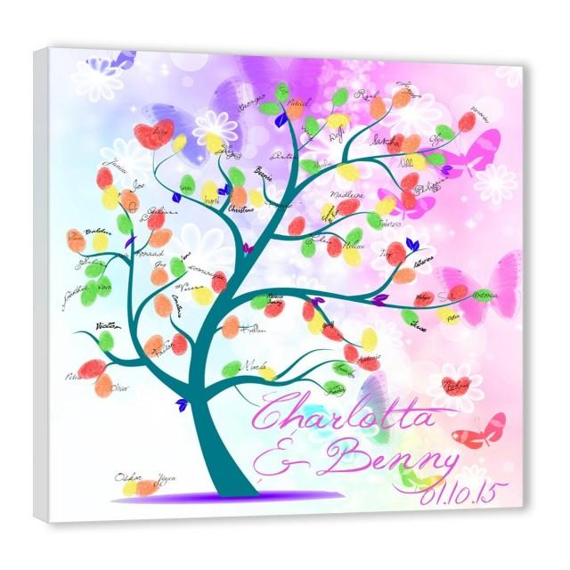 wedding photo - Fingerabdruck Baum - Tree Hintergrund