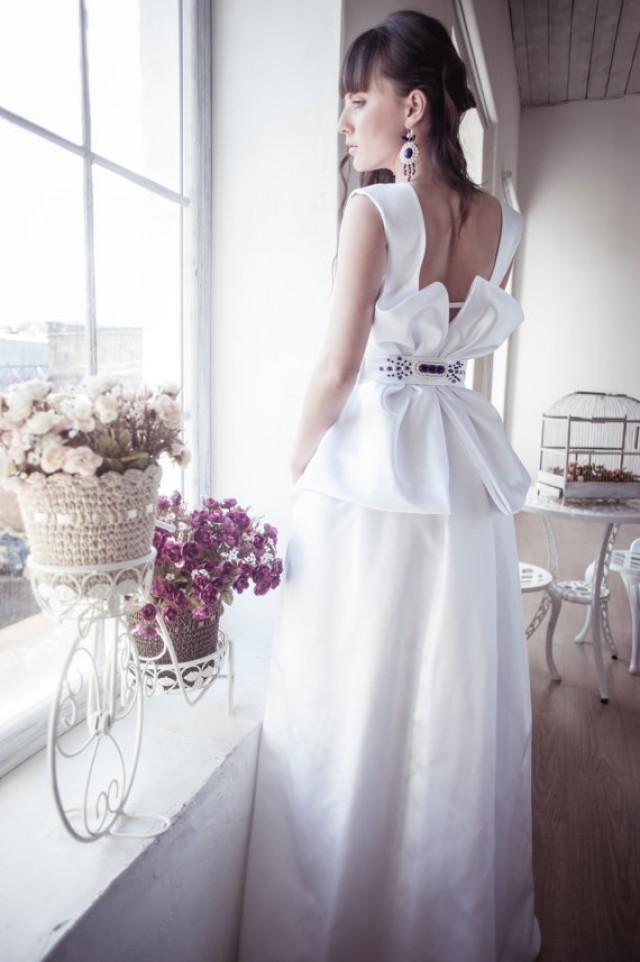 wedding photo - Princess Style Long Wedding Dress with Open Back - Zlata
