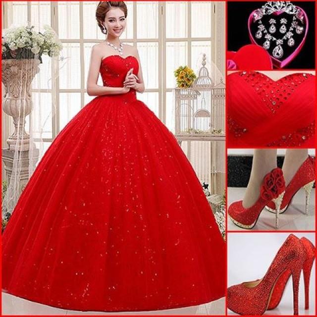 wedding photo - Cool red Wedding Dress