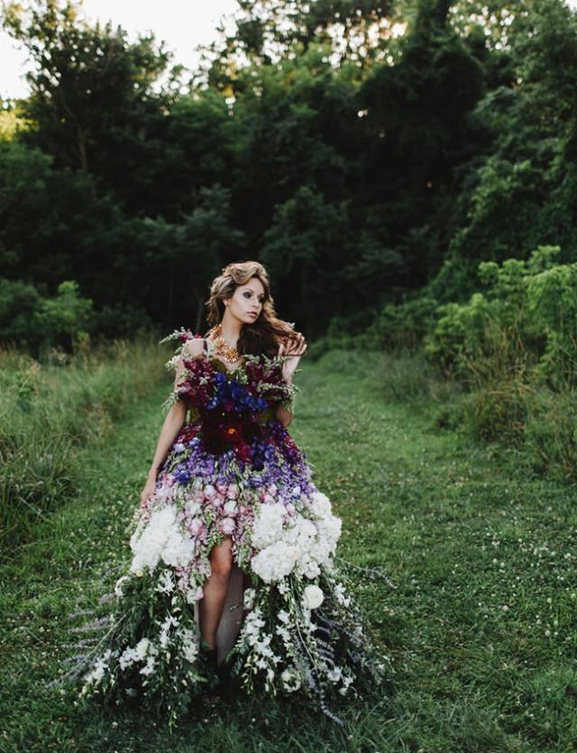 A Dress Made Of Flowers Weddbook