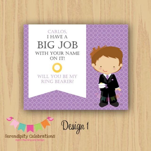 DIY Will You Be My Ring Bearer, Groomsman, Best Man -Personalized Request Card -Wedding -Bride Cards -Flat Note Card