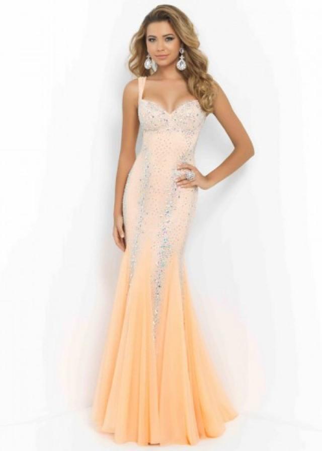 wedding photo - Fashion Cheap Sexy Tangerine Beaded Straps Open Back Fitted Evening Gown