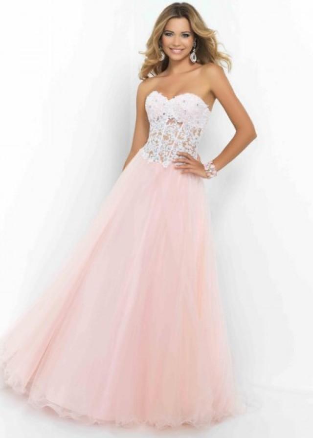 wedding photo - Fashion Cheap Sheer Midriff Lace Beaded Corset-style Petal Pink Evening Dress