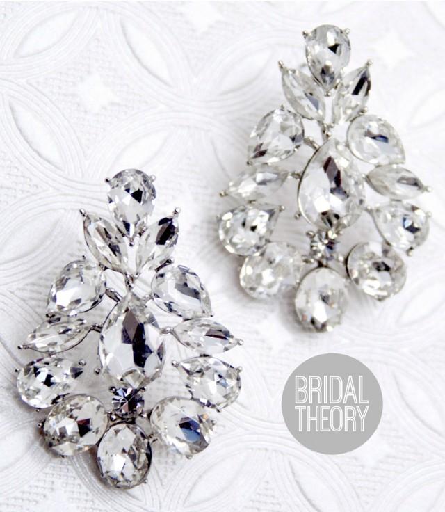 wedding photo - Crystal Statement Earrings