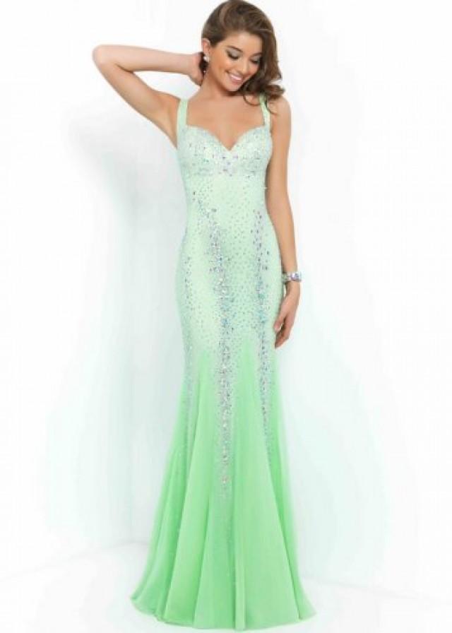 wedding photo - Honeydew Beaded Straps Sweetheart Open Back Fitted Prom Dress