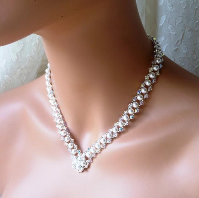 wedding jewelry bridal v necklace white or ivory pearl wedding jewelry bridal v necklace white or ivory pearl