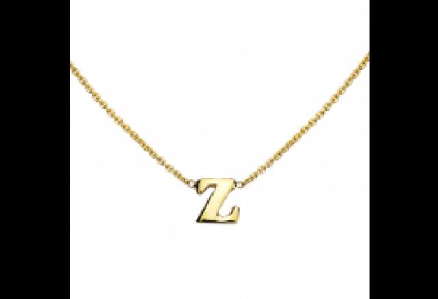 wedding photo - 14K Gold Initial Necklace - Letter "Z"