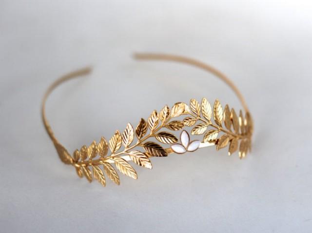 Athena Crown With Pearls, Roman Tiara, Grecian Wreath, Bridal Hair