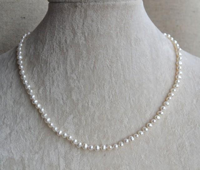 White Pearl Necklace Or Bracelet,Small Pearl Necklaces,16 Or 18 Inches