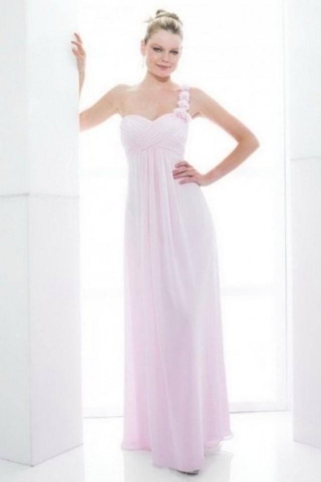 wedding photo - Delightful One-Shoulder A-Line Pink Bridesmaid Dress