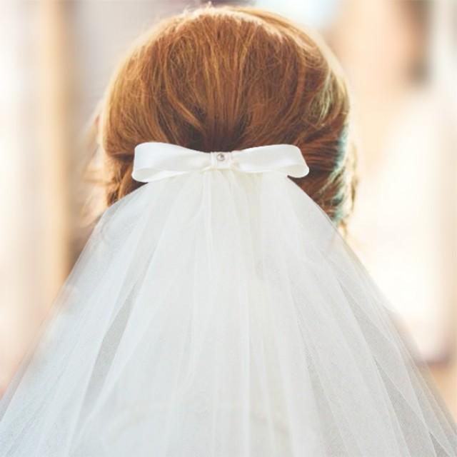wedding photo - Flower Girl ~ Communion ~ Bow Veils