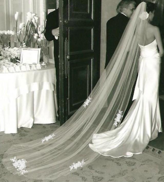 wedding photo - Beautiful Applique Lace Veil
