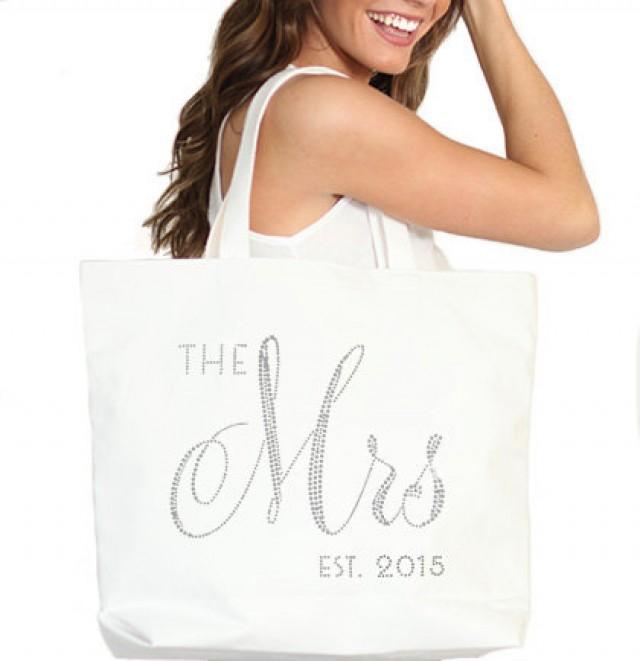 wedding photo - Bride Bag : The Mrs Tote Bag, Jumbo Bride's Tote, Bridal Shower Gift, Bachelorette Party, Engagement, Carryall