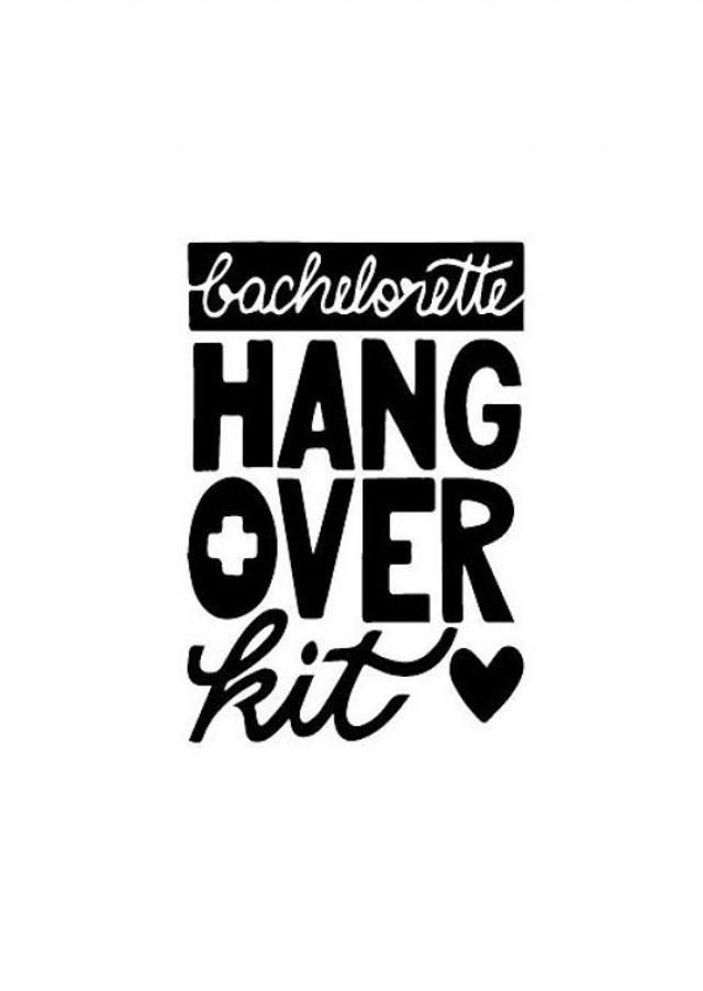 Bachelorette Hangover Kit With Heart Custom Rubber Stamp Deeply