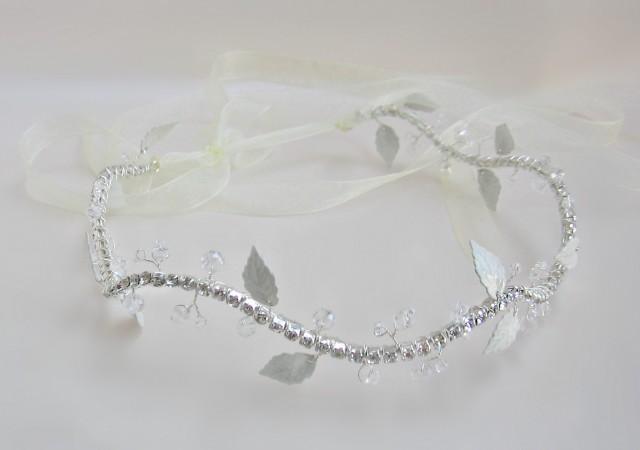 wedding photo - Ivory leaf headpiece