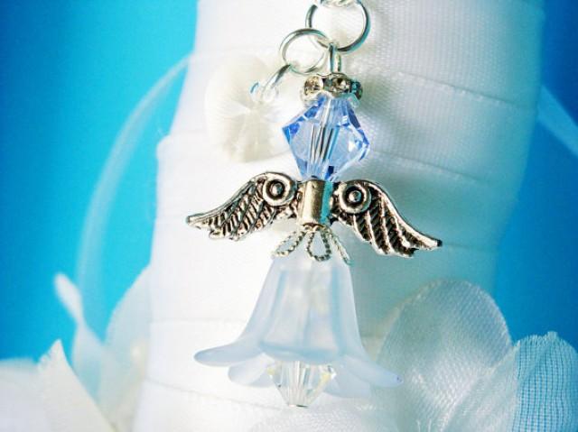 wedding photo - Something Blue Angel Bridal Bouquet Charm