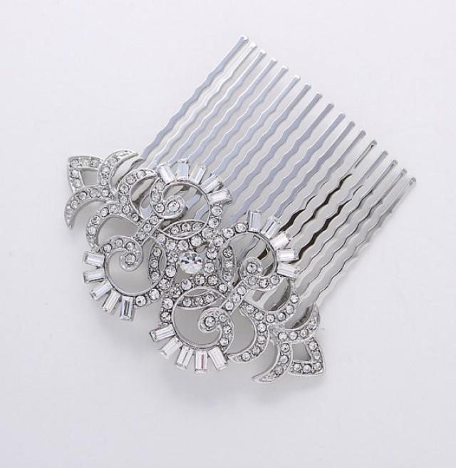 wedding photo - Art Deco Hair Comb Crystal Wedding Comb for Bride Hair Accessories Gatsby Old Hollywood Hair Combs Wedding Jewelry Art Deco Bridal Accessory