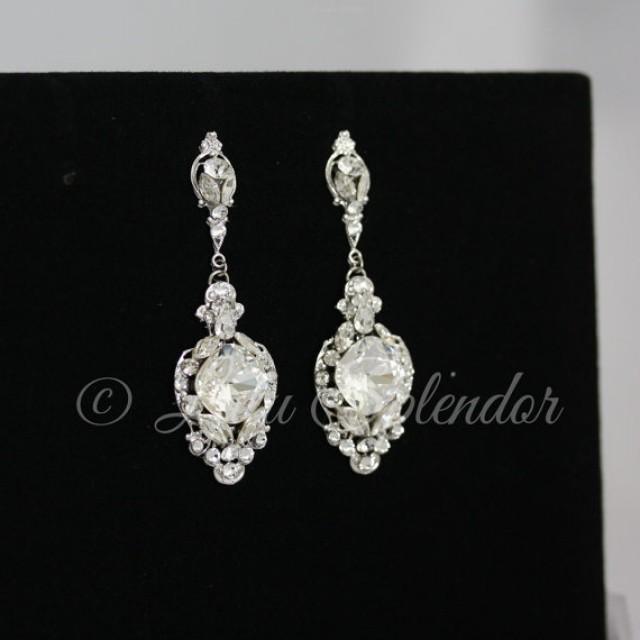 Crystal Wedding Earrings Vintage Bridal Earrings Swarovski Crystal Chandelier Earrings Wedding Jewelry  ESTELLA CRYSTAL EARRINGS