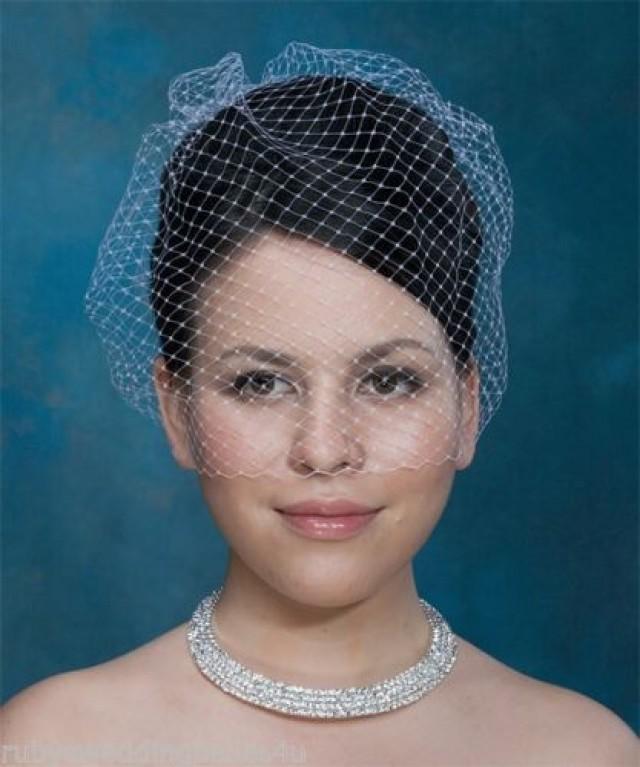 wedding photo - Vintage Look Hand Made Birdcage Netting Veil On Single Comb - White