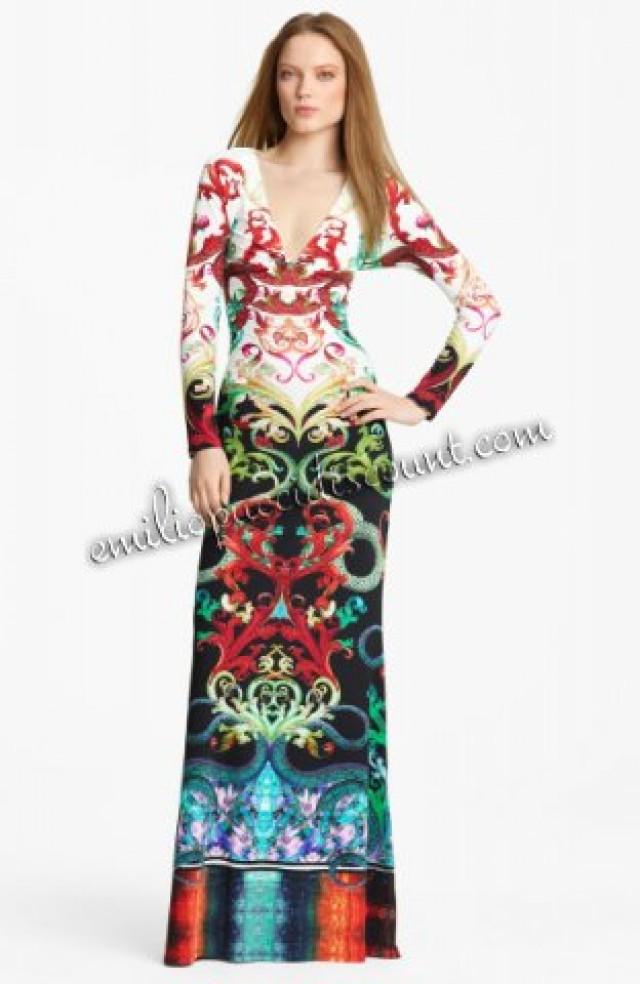 wedding photo - Cheap EMILIO PUCCI Stretch Jersey Gown Multicolor Printed