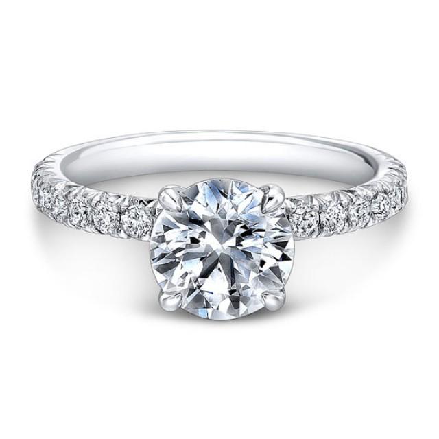 simple pave solitaire engagement ring