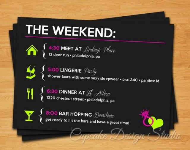 Printable Bachelorette Party Itinerary -- Lucky In Love Collection