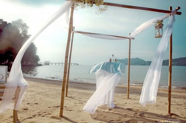 wedding photo - Beach canopy Setup