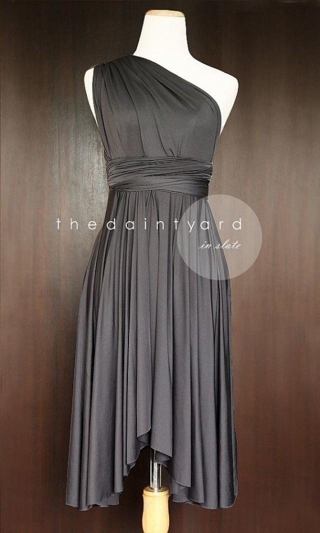 Slate Bridesmaid Convertible Dress Infinity Dress Multiway Dress Wrap Dress Wedding Dress