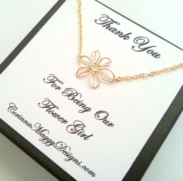 Flower Girl Gift, Silver or Gold Sunflower Necklace, bridal party gift, Wedding jewelry, children, kids, wedding favor
