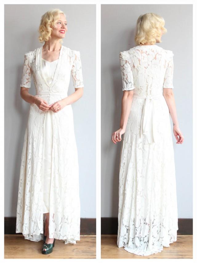 wedding photo - 1930s Wedding Gown // Love & Lace Bridal Gown // vintage 30s lace dress