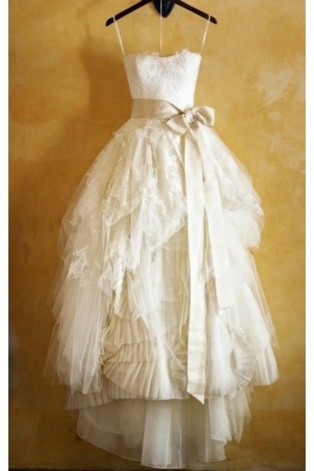 wedding photo - Sweetheart Ivory Lace Ball Gown Wedding Dress