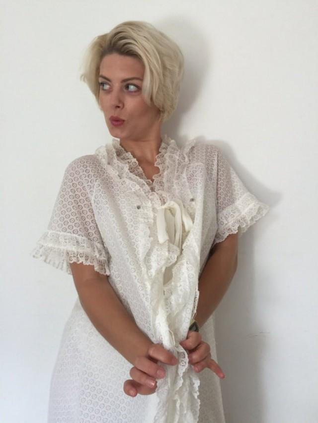 Vintage Babydoll Robe Lacy Lingerie Frilly Dressing Vintage Babydoll Robe Lacy Lingerie Frilly Dressing