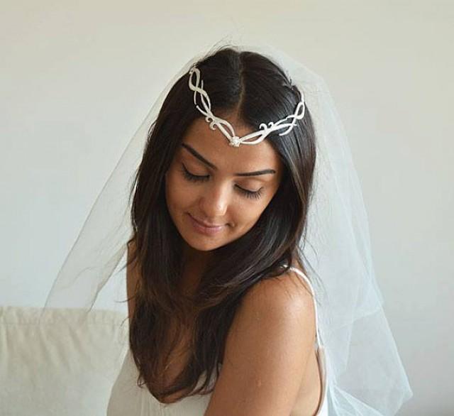 wedding photo - Galadriel Style Headband, Wedding Headband, Wedding Hair Accessories, Bridal Headband, Embroidery Headband, Bridal Hair Accessories
