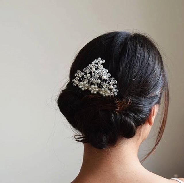 wedding photo - Bridal Hair Pins, Pearl Crystal Hair Pins,Bridal Hair Accessory, Crystal Beads Pins, Bridal Hair Comb, Pearl Hair Comb, Wedding Hair Comb
