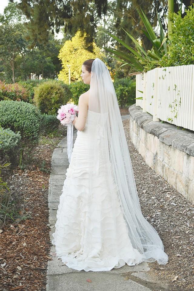 Wedding Veil, Bridal Veil, One Tier Cut Edge Veil In