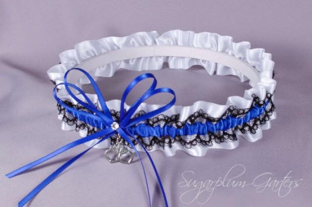 Thin Blue Line Police Officer Lace Bridal Garter