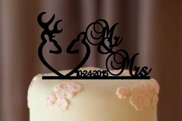 wedding photo - Deer Wedding Cake Topper - Country Wedding Cake Topper - rustic cake topper - shabby chic- redneck - cowboy - outdoor - western - acrylic