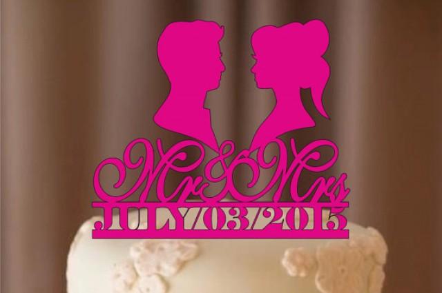wedding photo - personalize wedding cake topper - bride and groom - silhouette wedding cake topper , cake topper , monogram cake topper - rustic cake topper