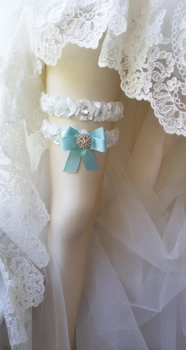 wedding photo - Wedding leg garter, Bridal garter set, Garter, Rustic wedding garter, İvory ribbon garter, Bridal accessuary, Pearl and ribbon garter,
