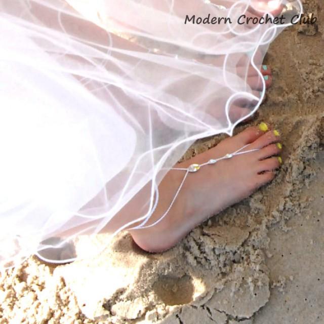 wedding photo - Girl size Barefoot Sandals with CRYSTALLIZED Swarovski Elements,flower girl sandals,accessory,flower girl shoes,beach wedding,crystal sandal