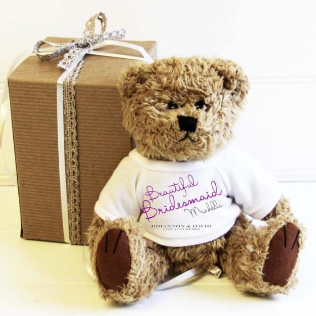 personalised bridesmaid teddy bear