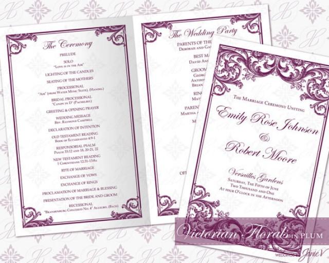 Tea Length Wedding Program Template Free