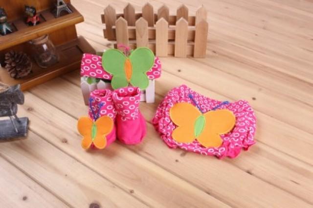 wedding photo - Butterfly Diaper Cover Set in Pink Color