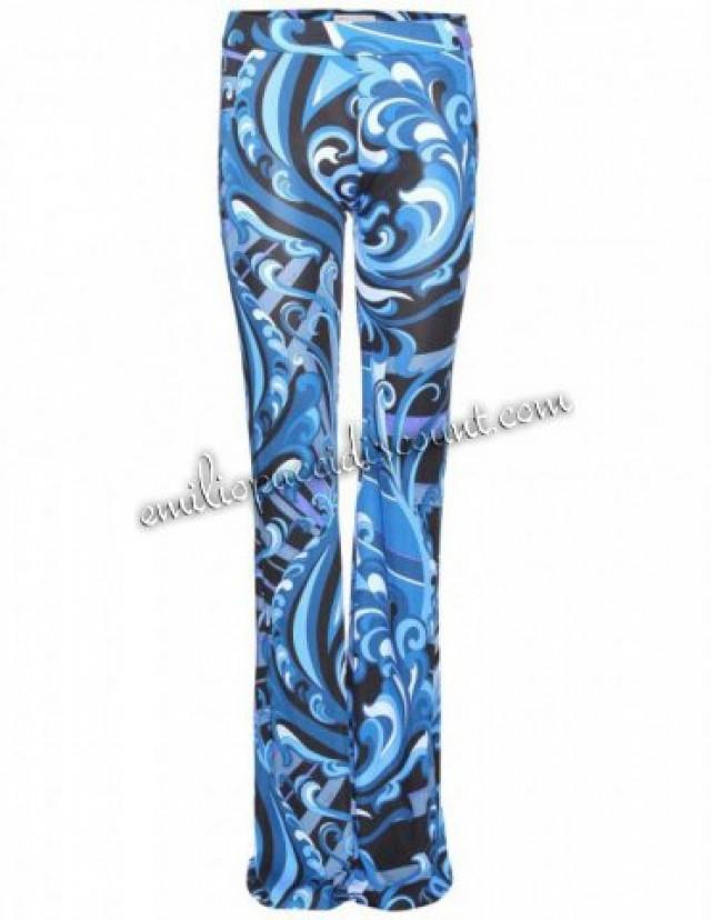 wedding photo - Emilio Pucci Blue Printed Crepe-jersey Flared Trousers