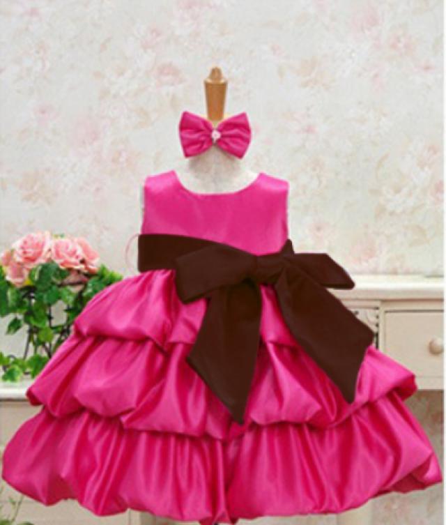 wedding photo - Designer Baby Hot Pink Floral Dress