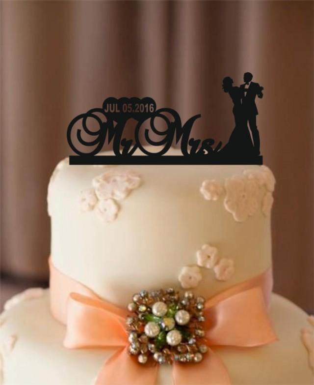 wedding photo - silhouette wedding cake topper , personalized wedding cake topper - bride and groom cake topper , monogram cake topper - rustic cake topper