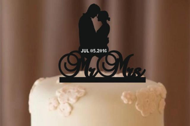 wedding photo - personalized wedding cake topper - silhouette wedding cake topper , cake topper, monogram cake topper - rustic cake topper - bride and groom