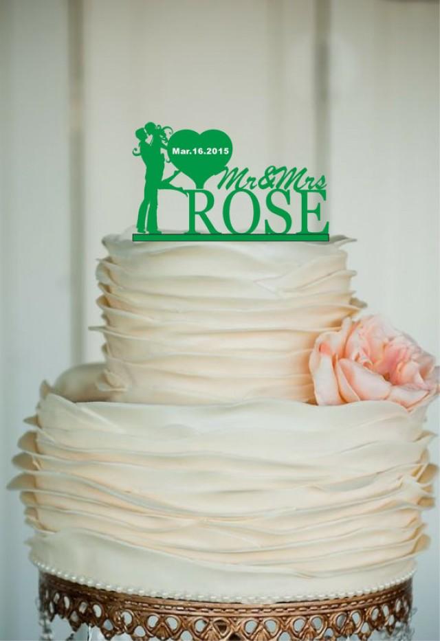 wedding photo - Custom Wedding Cake Topper -Personalized wedding Cake Topper - Monogram Cake Topper - Mr and Mrs, Bride and Groom - rustic cake topper