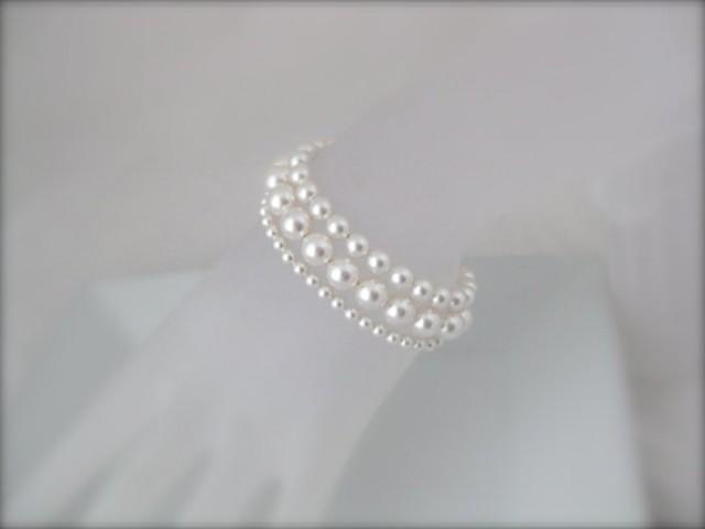 wedding photo - Wedding Jewelry Bridal Bracelet White Pearl Bracelet Bridal Jewelry pearl