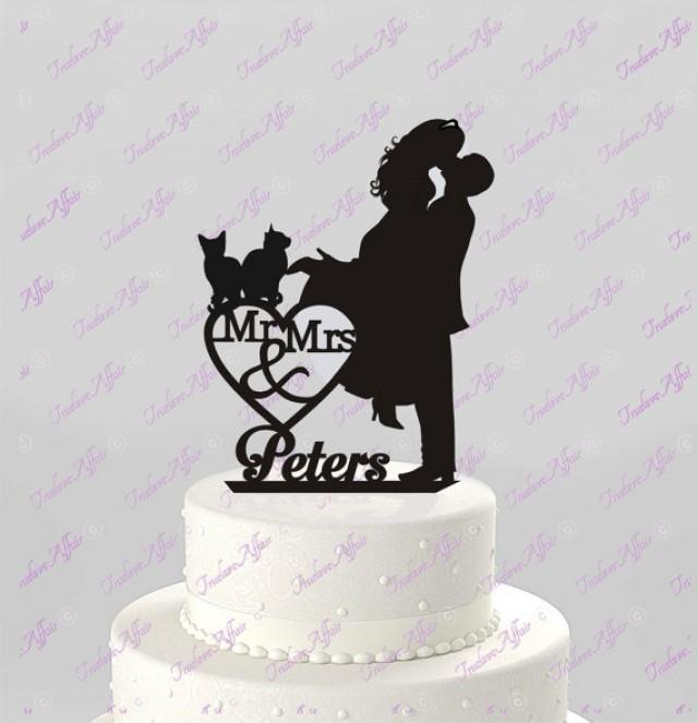 Wedding Cake Topper Silhouette Couple Mr & Mrs ...